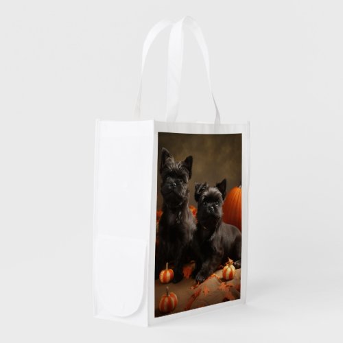 French Bulldog Puppy Autumn Delight Pumpkin Grocery Bag