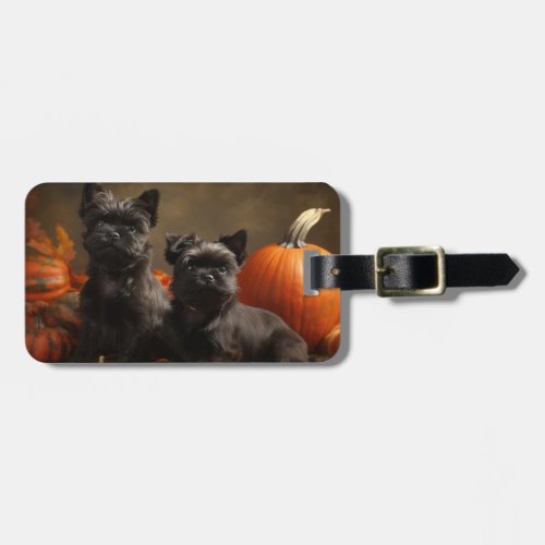 French Bulldog Puppy Autumn Delight Pumpkin Luggage Tag