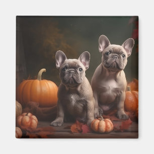 French Bulldog Puppy Autumn Delight Pumpkin Magnet