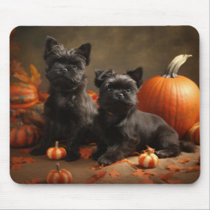 French Bulldog Puppy Autumn Delight Pumpkin Mouse Pad