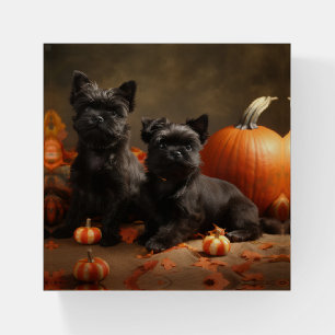 French Bulldog Puppy Autumn Delight Pumpkin Paperweight