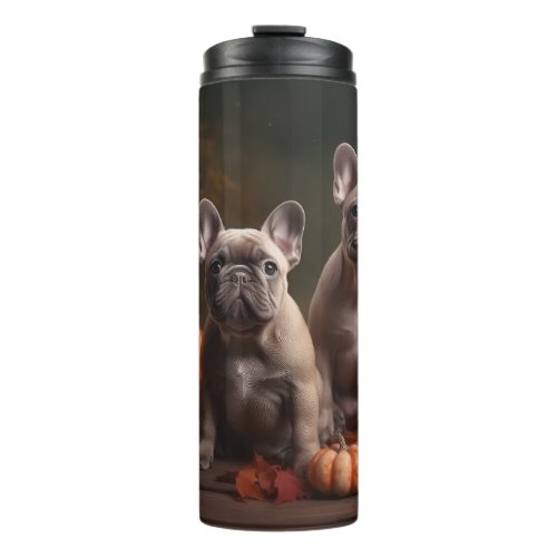 French Bulldog Puppy Autumn Delight Pumpkin Thermal Tumbler