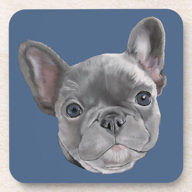 French Bulldog Puppy Beverage Coaster (Front)