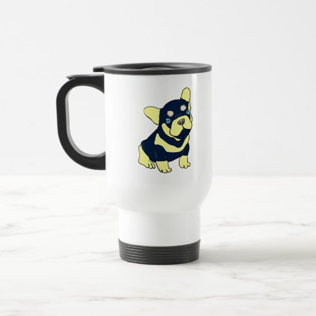 French Bulldog Puppy Cartoon Travel Mug (Left)
