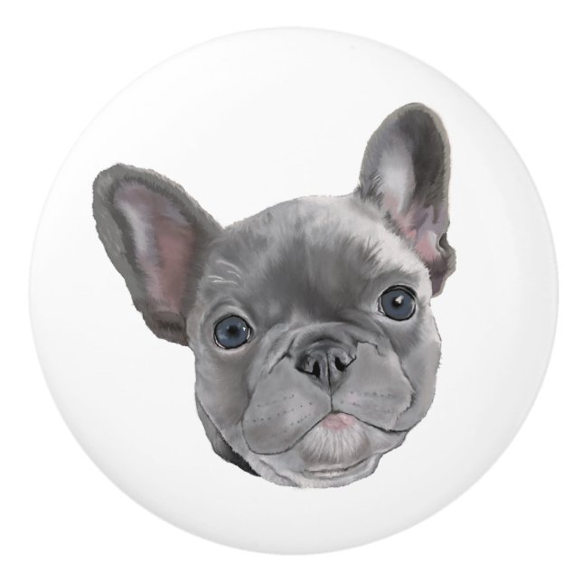 French Bulldog Puppy Ceramic Knob (Front)