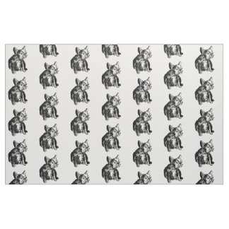 French Bulldog Puppy Custom Combed Cotton Fabric