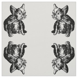 French Bulldog Puppy Custom Cotton Twill Fabric
