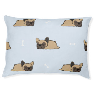 French bulldog puppy, cute sleeping pattern. pet bed