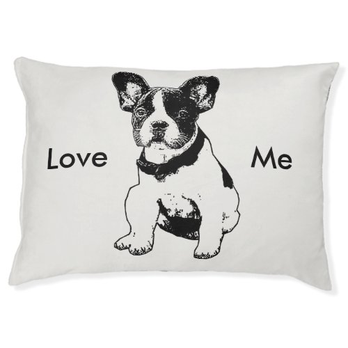 French Bulldog Puppy Dog Illustration Custom Pet Bed