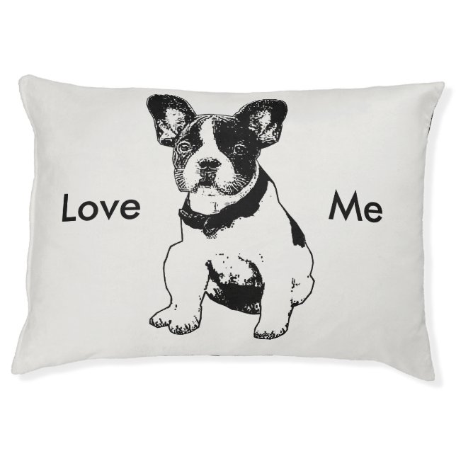French Bulldog Puppy Dog Illustration Custom Pet Bed (Front)
