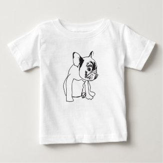 French Bulldog  Puppy Drawing Fine Jersey T-Shirt