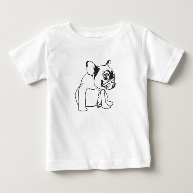 French Bulldog  Puppy Drawing Fine Jersey T-Shirt (Front)