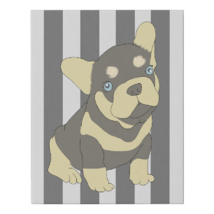 French Bulldog Puppy Faux Wrapped Canvas Print