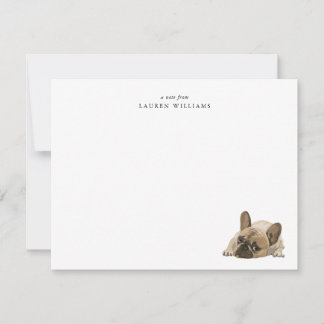 French Bulldog Puppy Flat Note Card