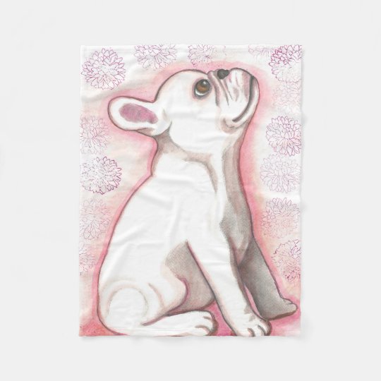 French Bulldog puppy fleece baby blanket