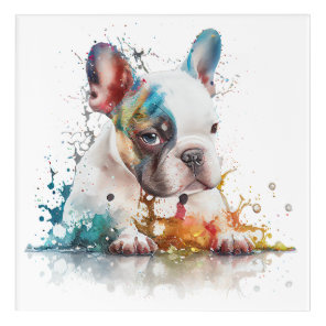 French Bulldog Puppy Frenchie Watercolor Acrylic Print