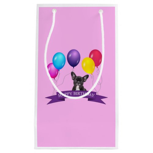 French BullDog Puppy Happy Birthday Gift Bag