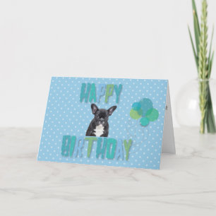 French Bulldog Puppy Happy Birthday Greeting Card