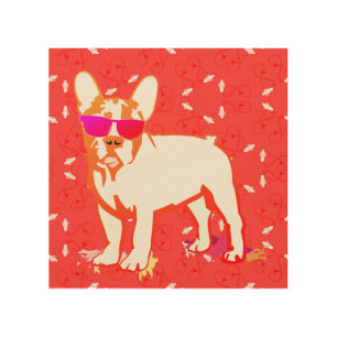 French Bulldog Puppy Illustration Wood Wall Decor