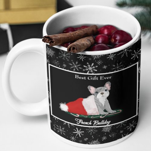 French Bulldog Puppy In Santas Hat Coffee Mug