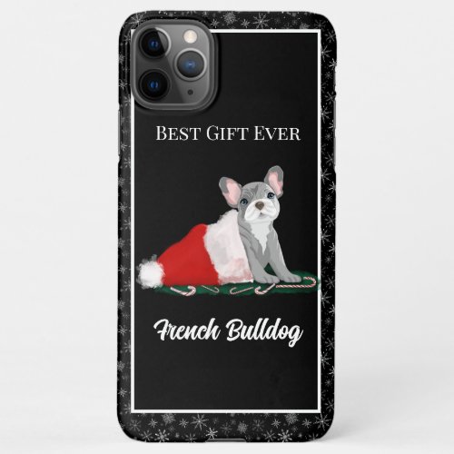French Bulldog Puppy In Santaâs Hat  iPhone 11Pro Max Case