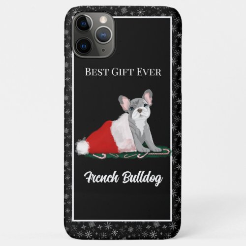 French Bulldog Puppy In Santas Hat Notes iPhone C iPhone 11 Pro Max Case