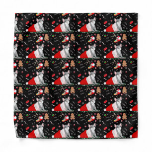 French Bulldog Puppy In Santa’s Hat Pattern Bandana