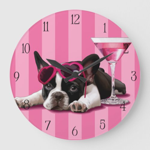 French Bulldog Puppy Large Clock