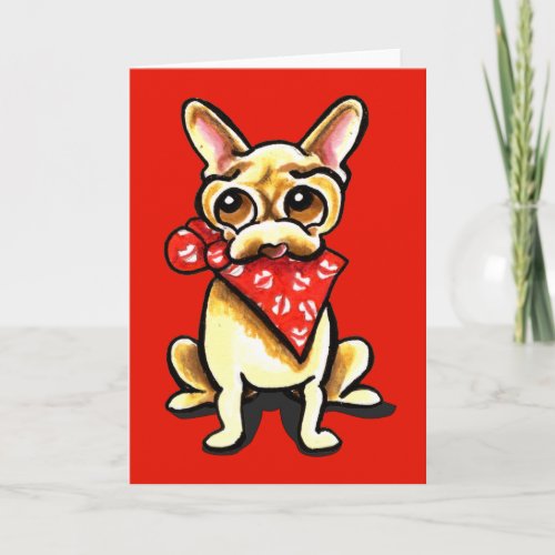 French Bulldog Puppy Love Valentine Holiday Card