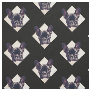 French Bulldog Puppy Pattern Fabric by pdphoto at Zazzle