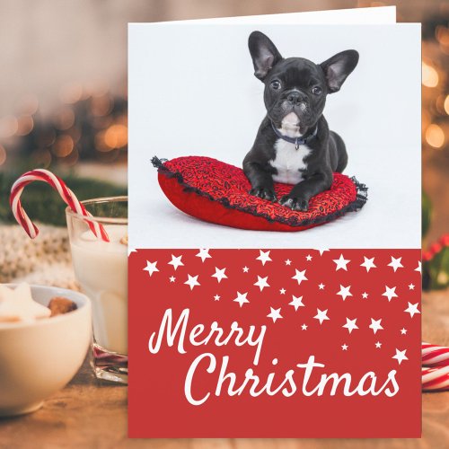 French Bulldog Puppy Photo Christmas Custom Holiday Card