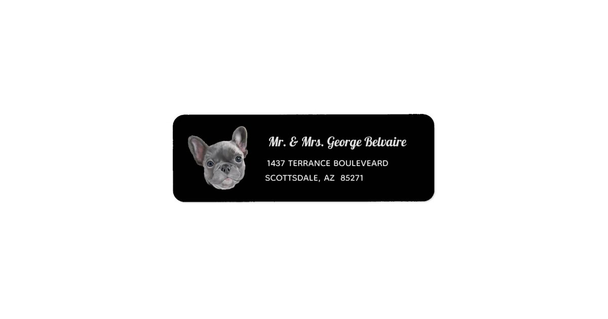 French Bulldog Puppy Return Address Label | Zazzle.com