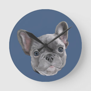 French Bulldog Puppy Round Clock