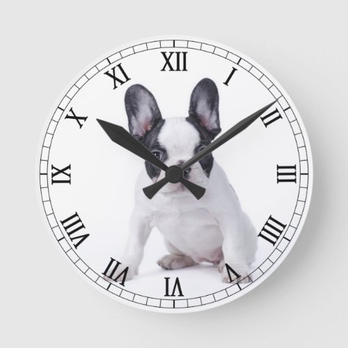 French Bulldog puppy Round Clock