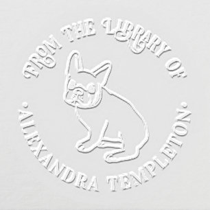 French Bulldog Puppy Sitting Line Art Library Embosser