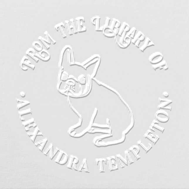 French Bulldog Puppy Sitting Line Art Library Embosser (Design)