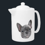 French Bulldog Puppy Teapot<br><div class="desc">French Bulldog Puppy Teapot with hand-drawn design by ArtistsQuest.</div>