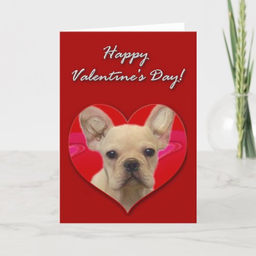 French Bulldog puppy  Valentines Day Card