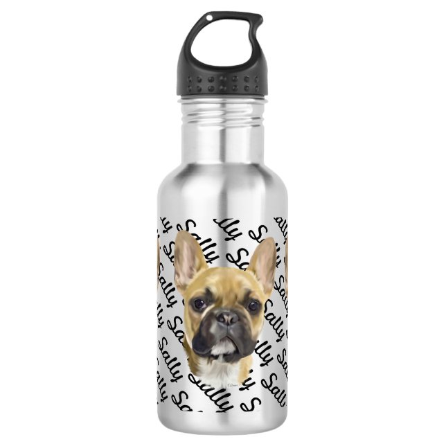 French Bulldog Puppy Water Bottle (Front)