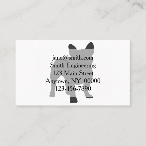 French Bulldog purebred dog silhouette Business Card