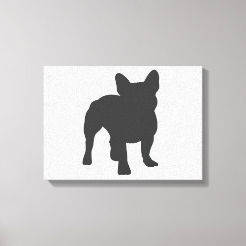 French Bulldog purebred dog silhouette Canvas Print