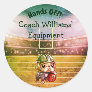 French bulldog quarterback Coach Belonging Classic Round Sticker