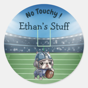 French bulldog quarterback Student Belonging  Classic Round Sticker