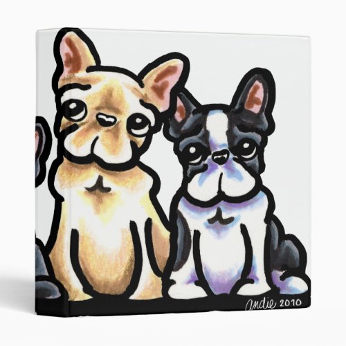 French Bulldog Quartet 3 Ring Binder