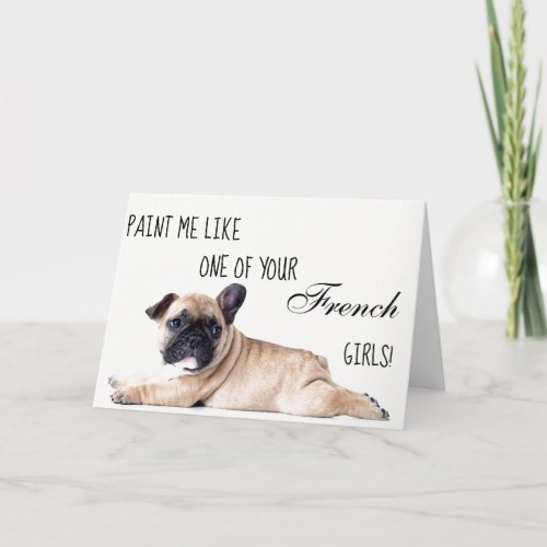 French Bulldog Quote  Valentines Card