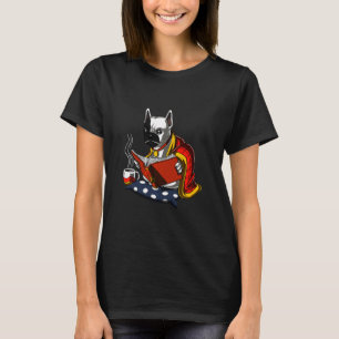 French Bulldog Reading Dog Boys Girls Kids T-Shirt