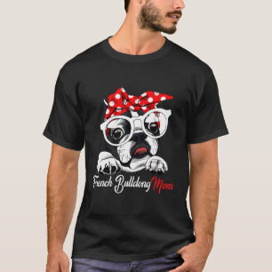 French Bulldog Red Bandana Women Dog Mothers T-Shirt