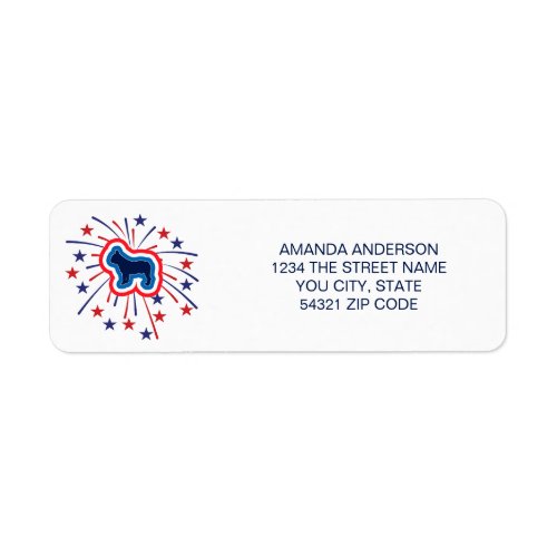 French Bulldog Red White Blue Return Address Label