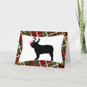 French Bulldog Reindeer Christmas Card