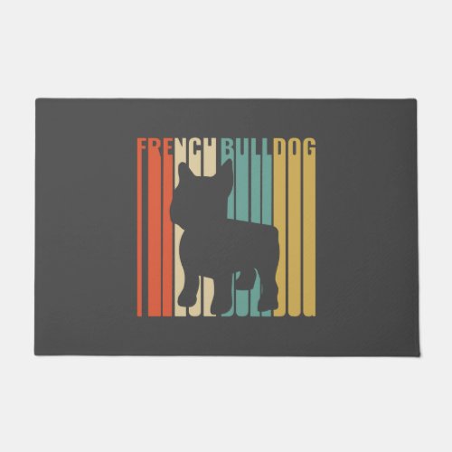 French Bulldog Retro 1970s Dog Silhouette Frenchie Doormat